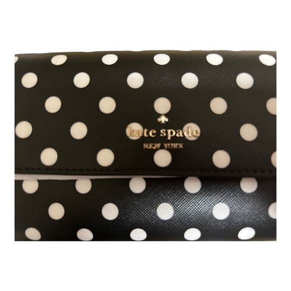 Kate spade Cheers Boxed Medium Phone Wristlet black/white polka dots - Picture 9 of 16